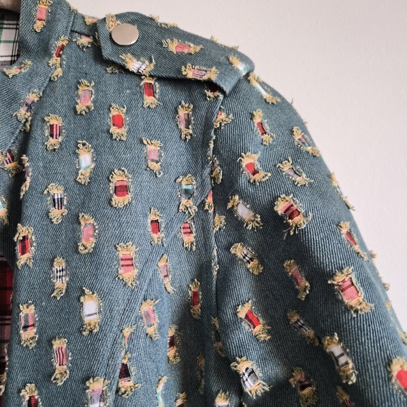 Stylish Blue Jacket with Patterned Design - Picture 3 of 7